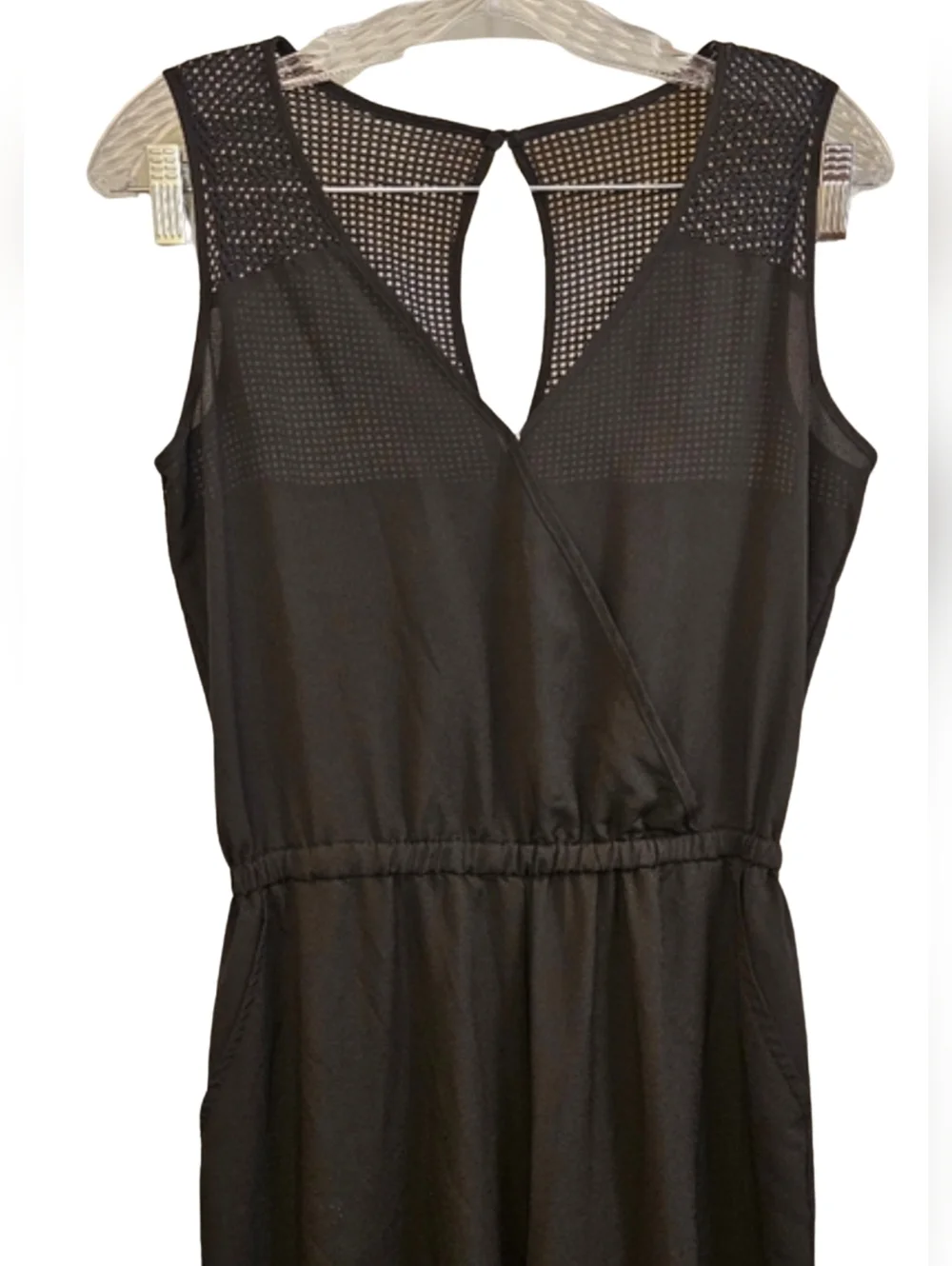 Bisou Bisou Michele Bohbot Black Jogger Jumpsuit Size XS Mesh AJ-1987